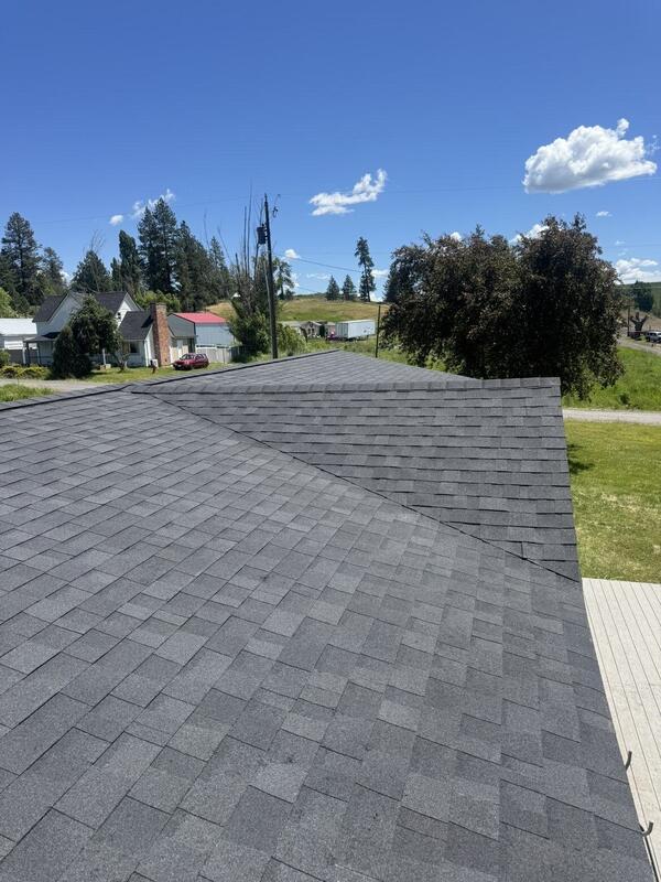 Completed roof with valley and hillside views
